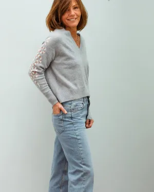360 Beatrice knit in steel,chalk snake