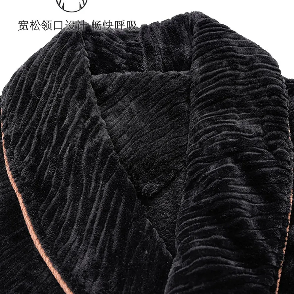 4XL Big Size Pijamas For 110kg Men's Bathrobe Warm Winter Thicken Short Plush Nightwear Men Loose Soft Shower Robe Dressing Gown