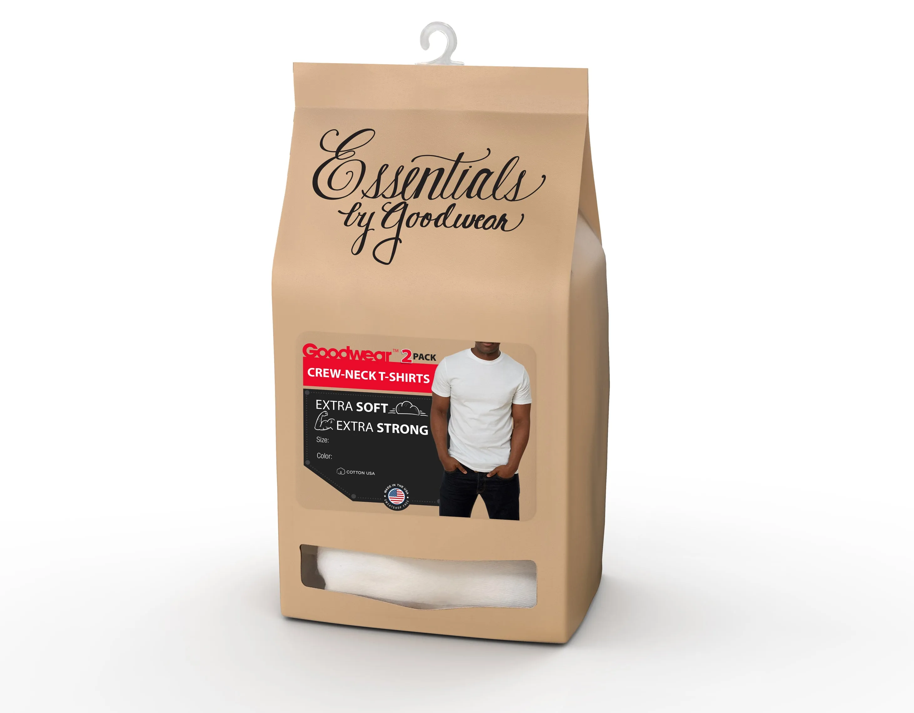 Adult Short Sleeve Crew Neck-Undershirt 2-PACK