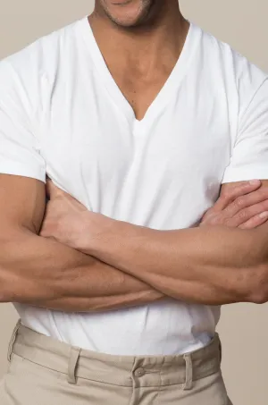 Adult Short Sleeve V-Neck-Undershirt 2-PACK