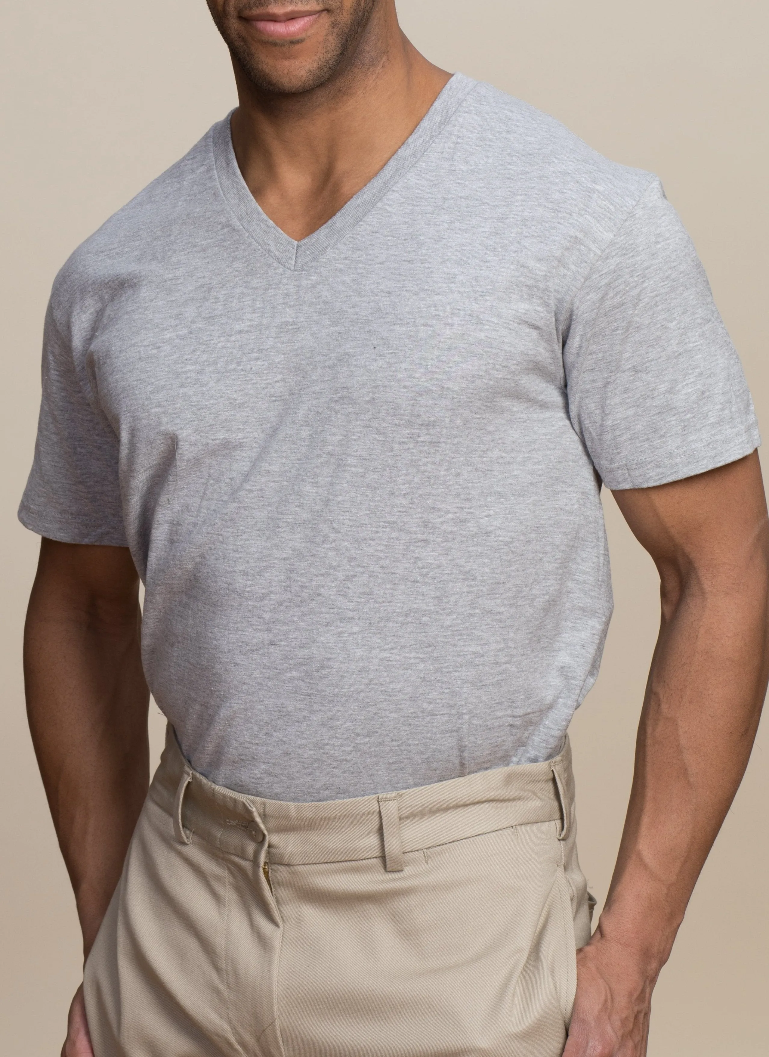 Adult Short Sleeve V-Neck-Undershirt 2-PACK