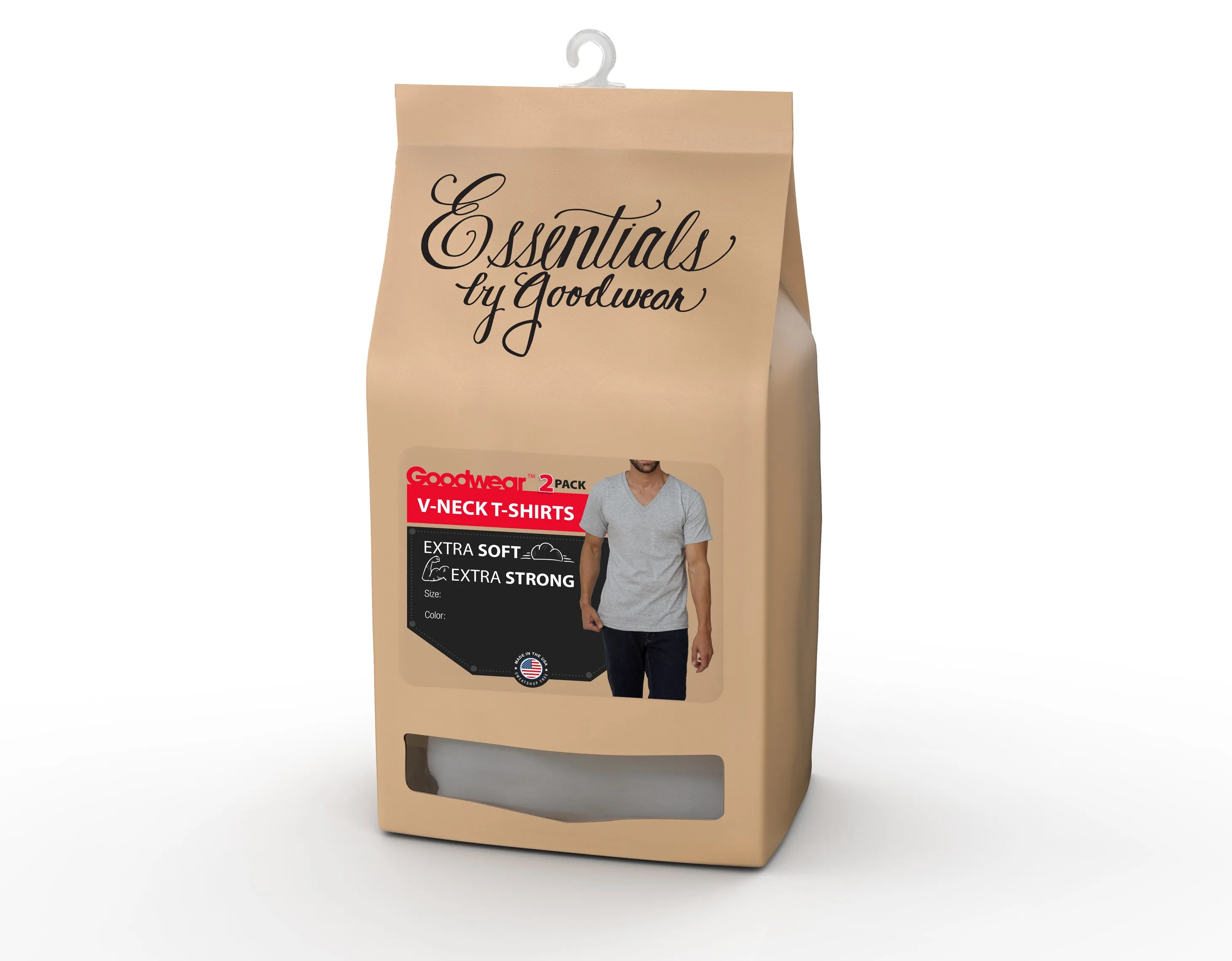 Adult Short Sleeve V-Neck-Undershirt 2-PACK