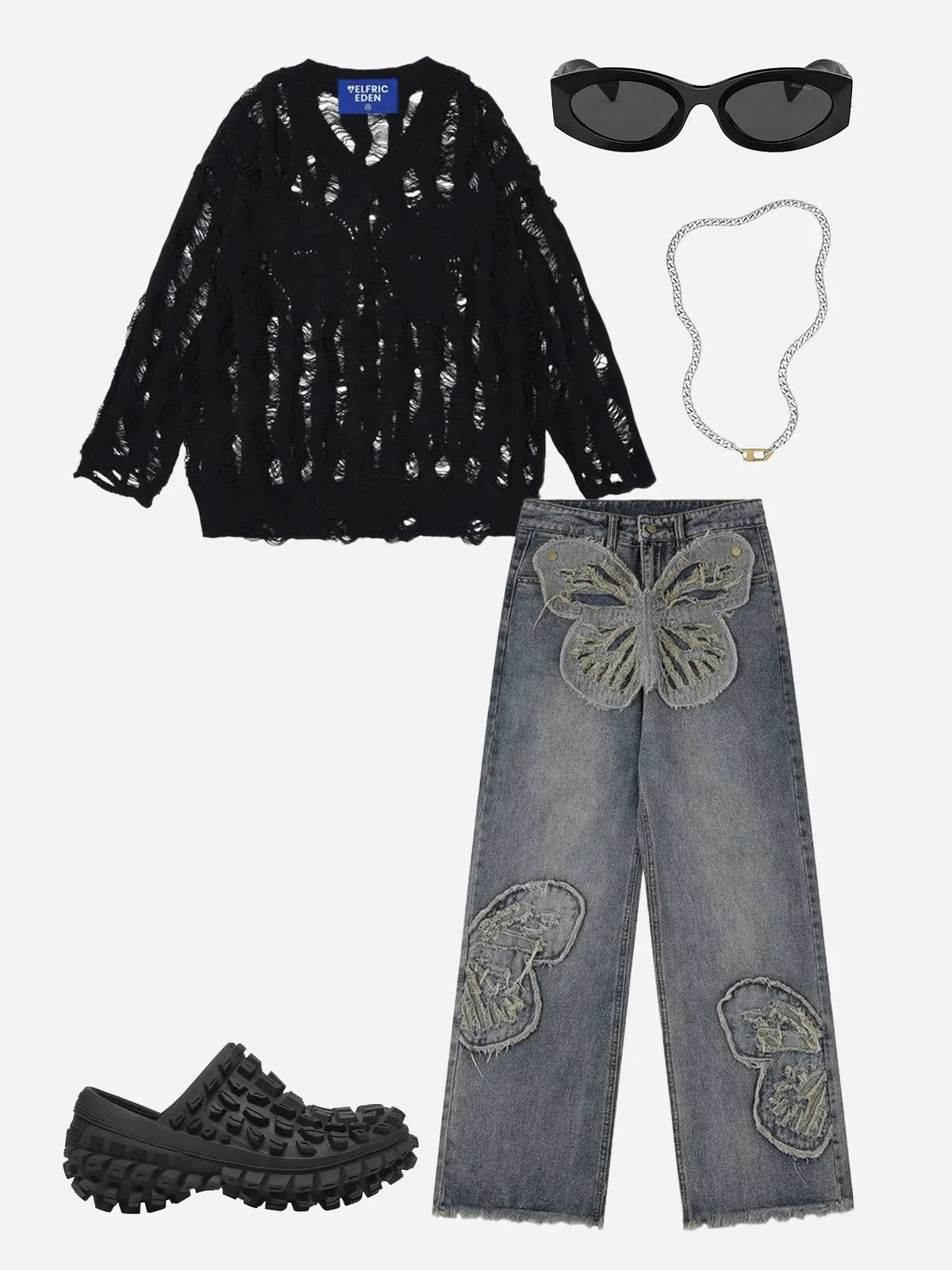 Aelfric Eden Cut-Out Distressed Sweater