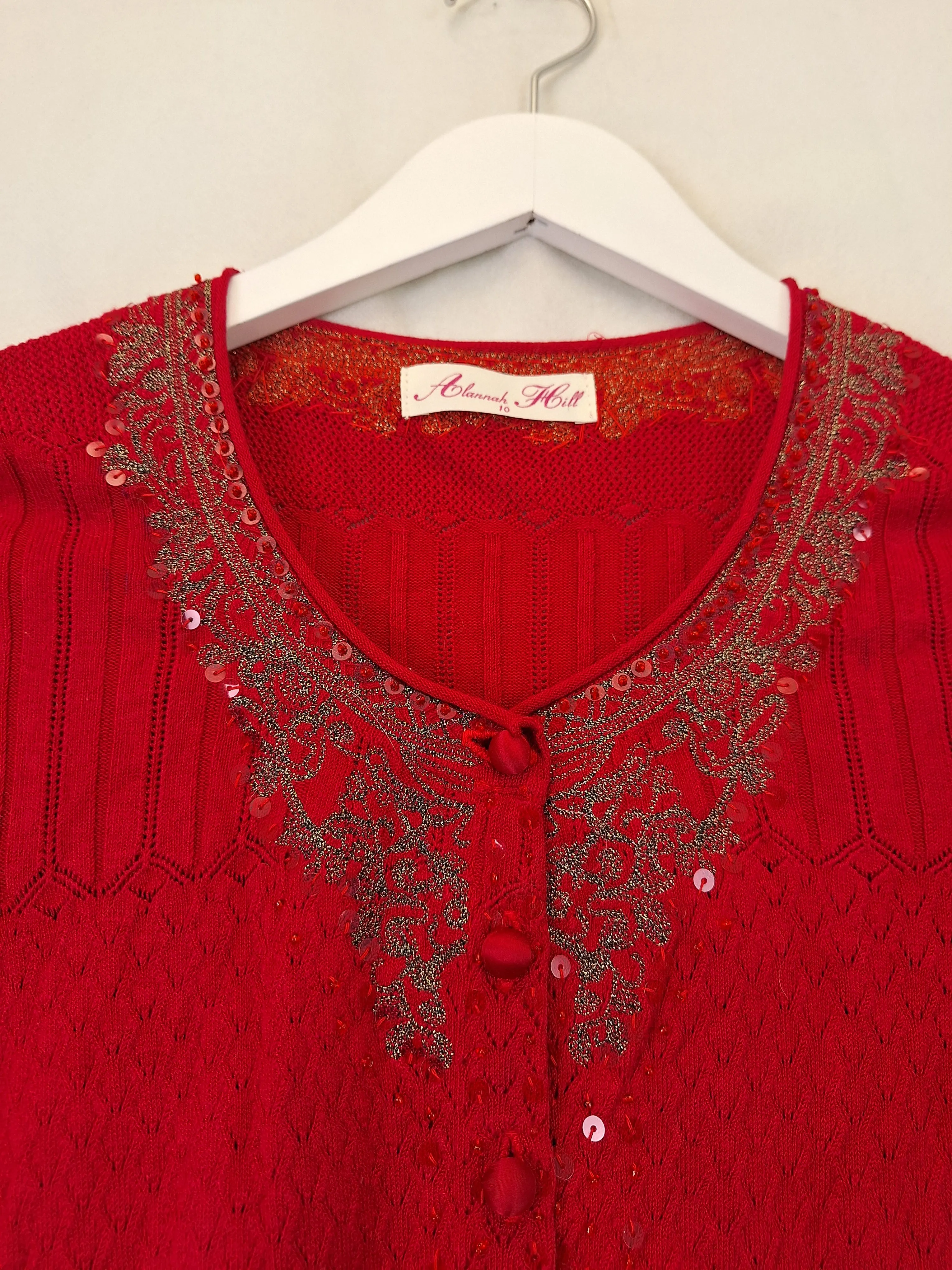 Alannah Hill Fancy Embellished Knit Cardigan Size 10