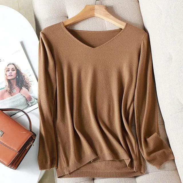 Basic Long Sleeve V-Neck Shirt