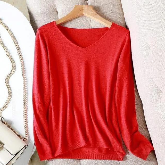 Basic Long Sleeve V-Neck Shirt