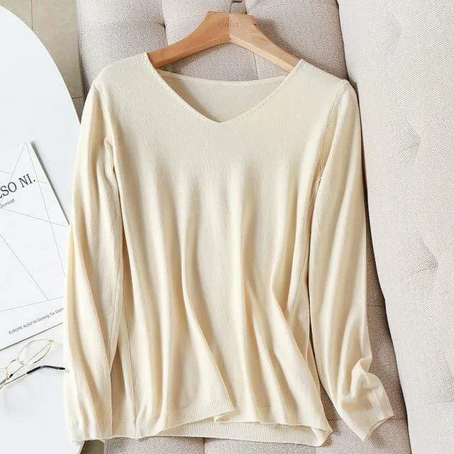 Basic Long Sleeve V-Neck Shirt