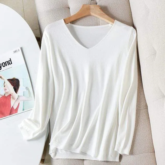 Basic Long Sleeve V-Neck Shirt