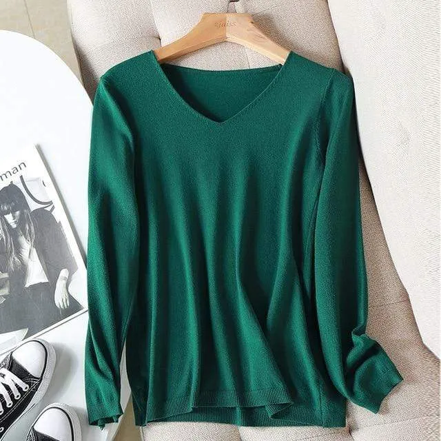 Basic Long Sleeve V-Neck Shirt