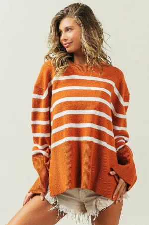 BiBi Ribbed Hem Stripe Sweater