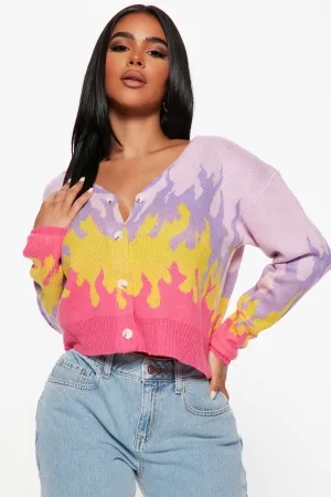 Blazing Hot Cardigan - Purple/combo