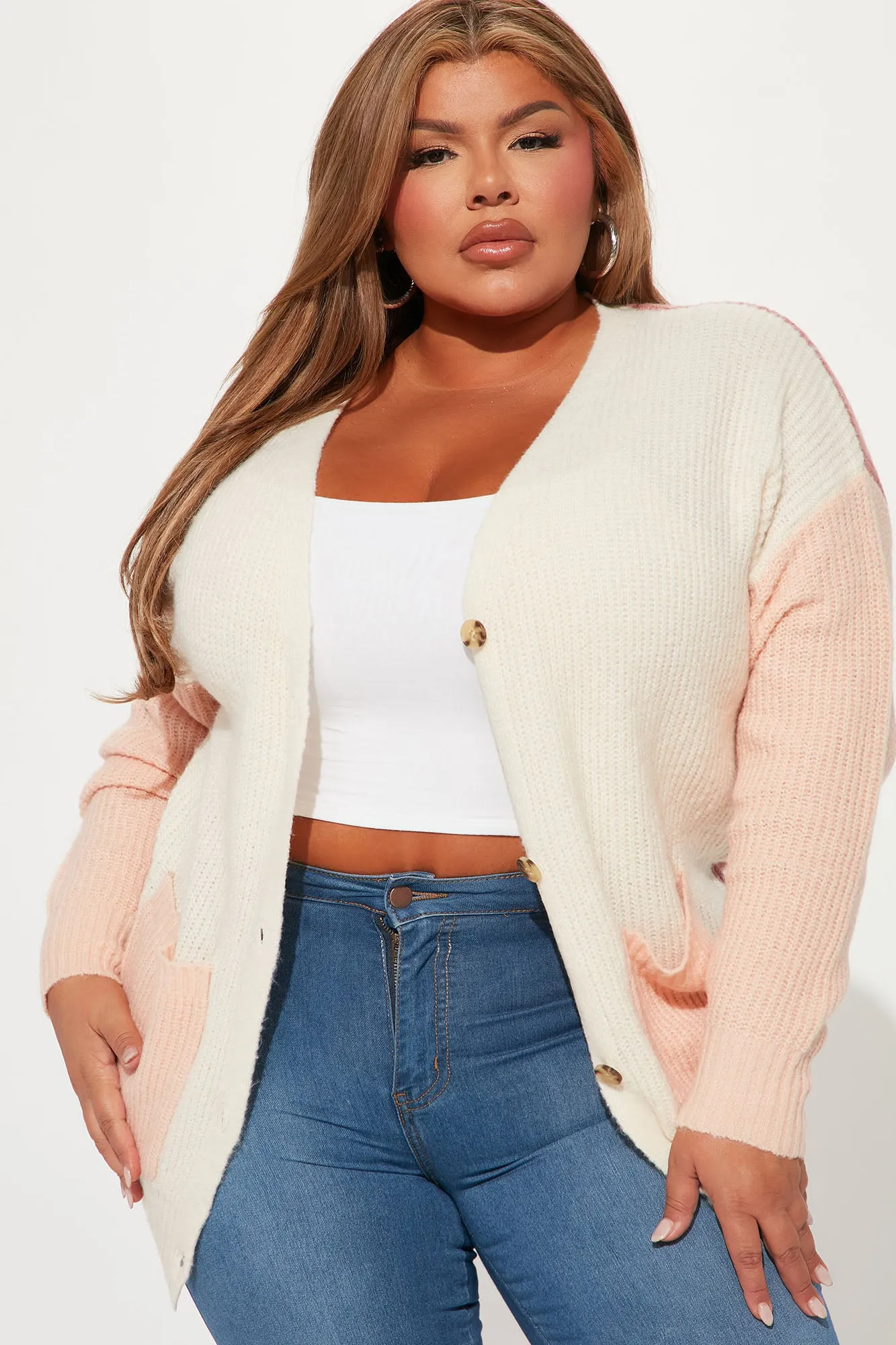 Blocking It Out Cardigan - Blush