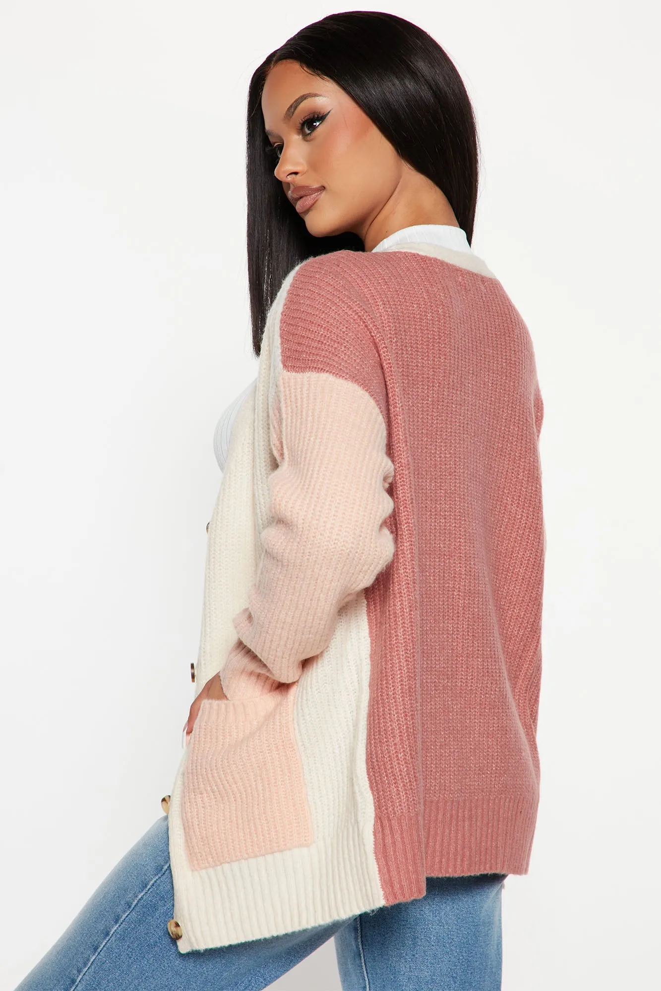 Blocking It Out Cardigan - Blush