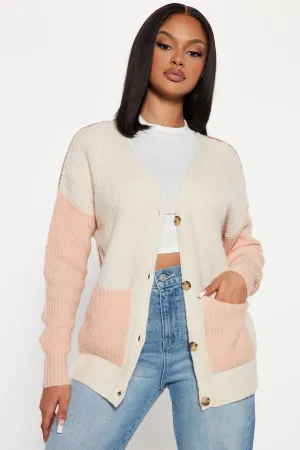 Blocking It Out Cardigan - Blush