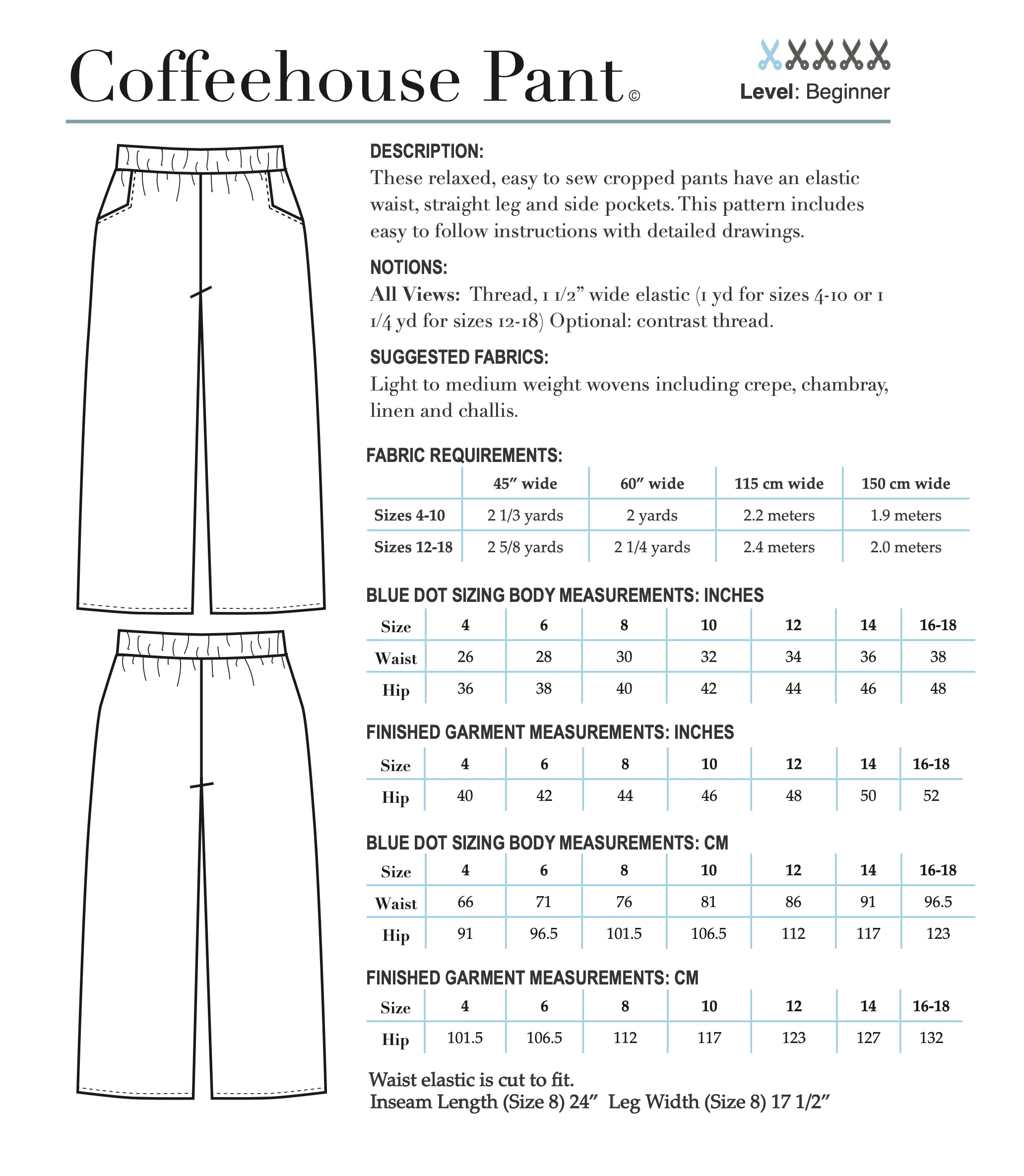 Blue Dot Patterns Coffeehouse Pant