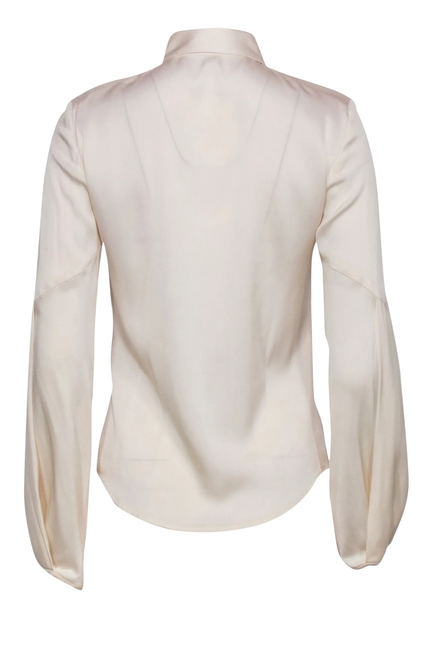 Chaiken - Ivory Silk Collared Blouse w/ Blouson Sleeve Sz 4