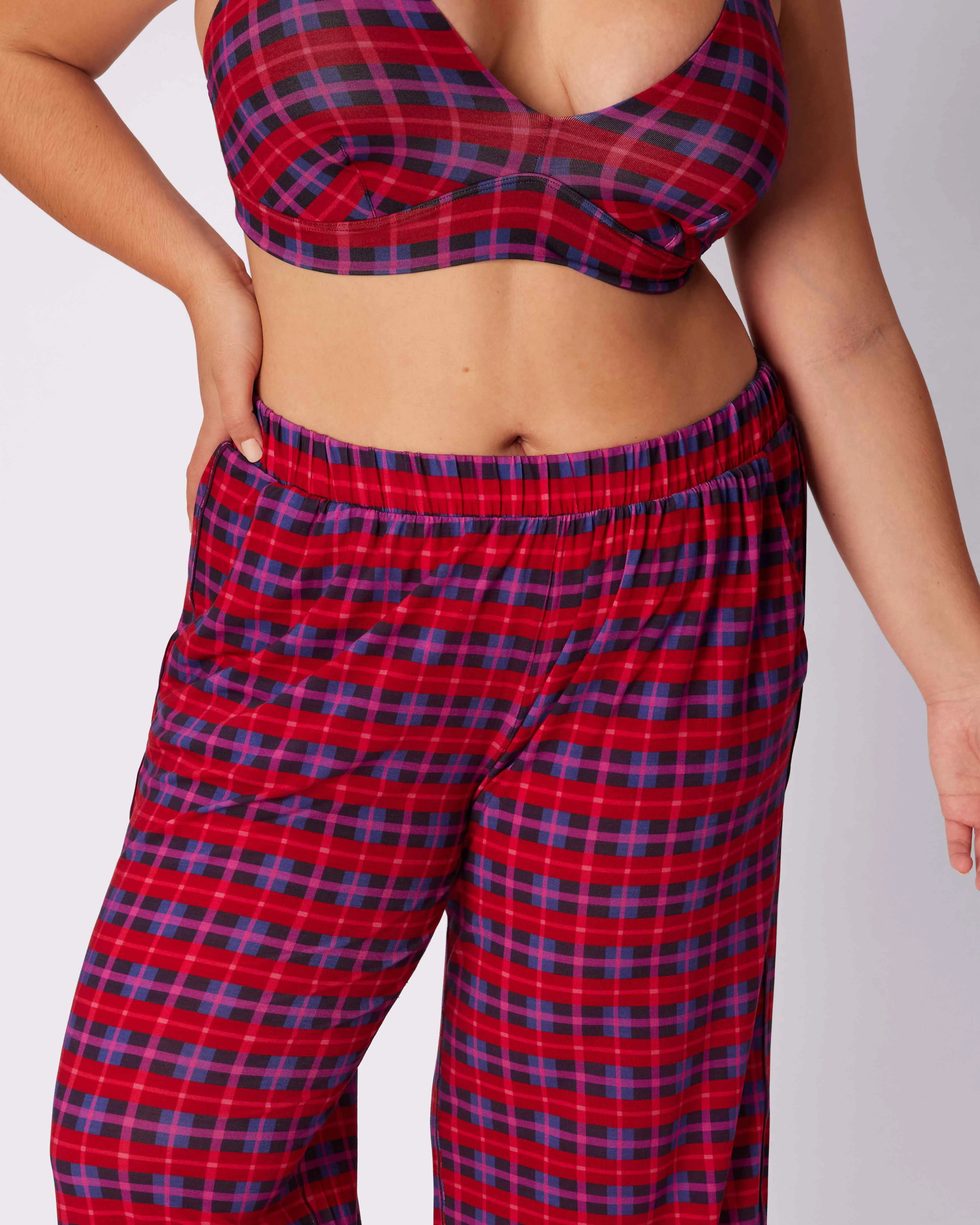 Cloud Sleep Pocket Pant | SuperSoft (Crushed Berry Plaid)