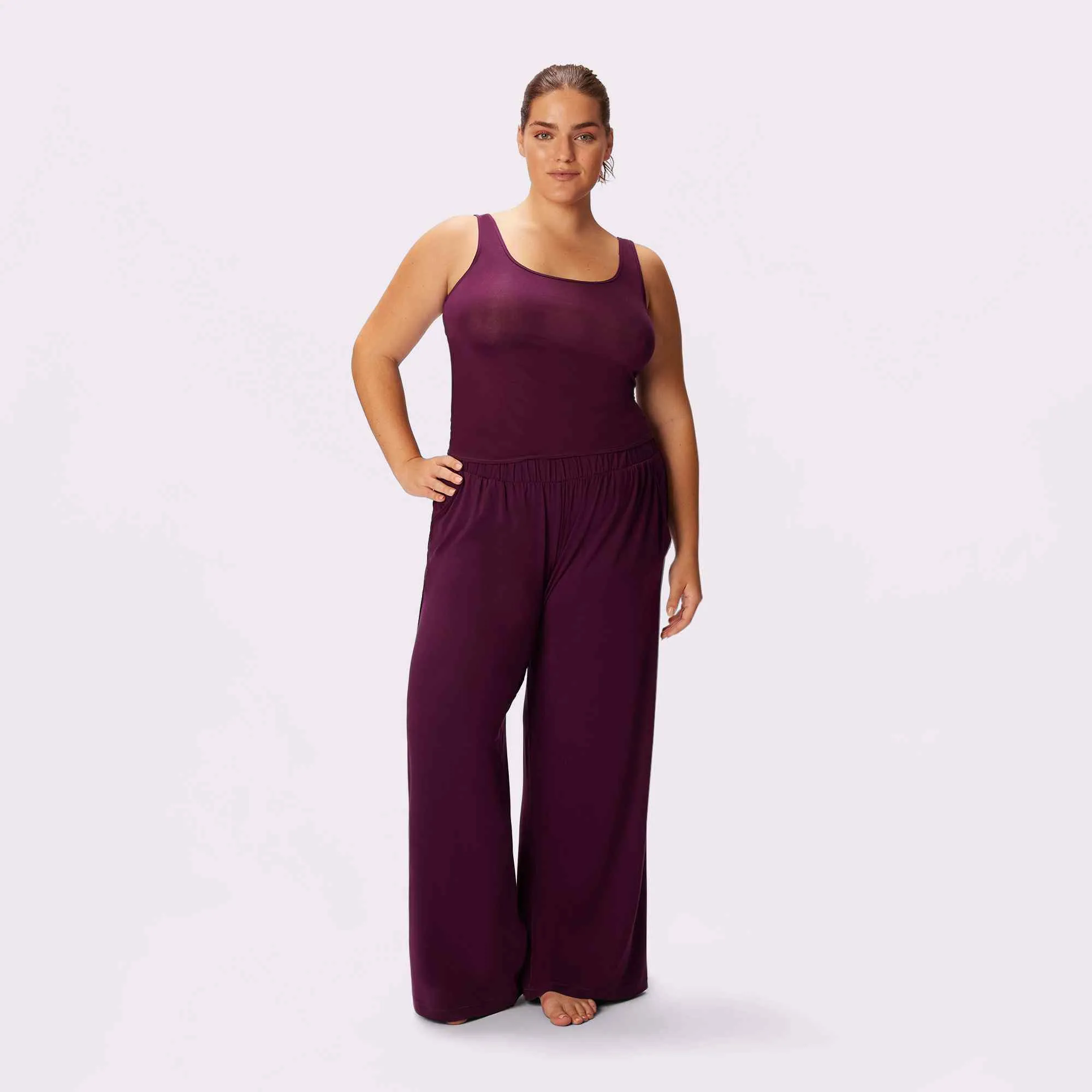 Cloud Sleep Pocket Pant | SuperSoft (Crushed Berry Plaid)