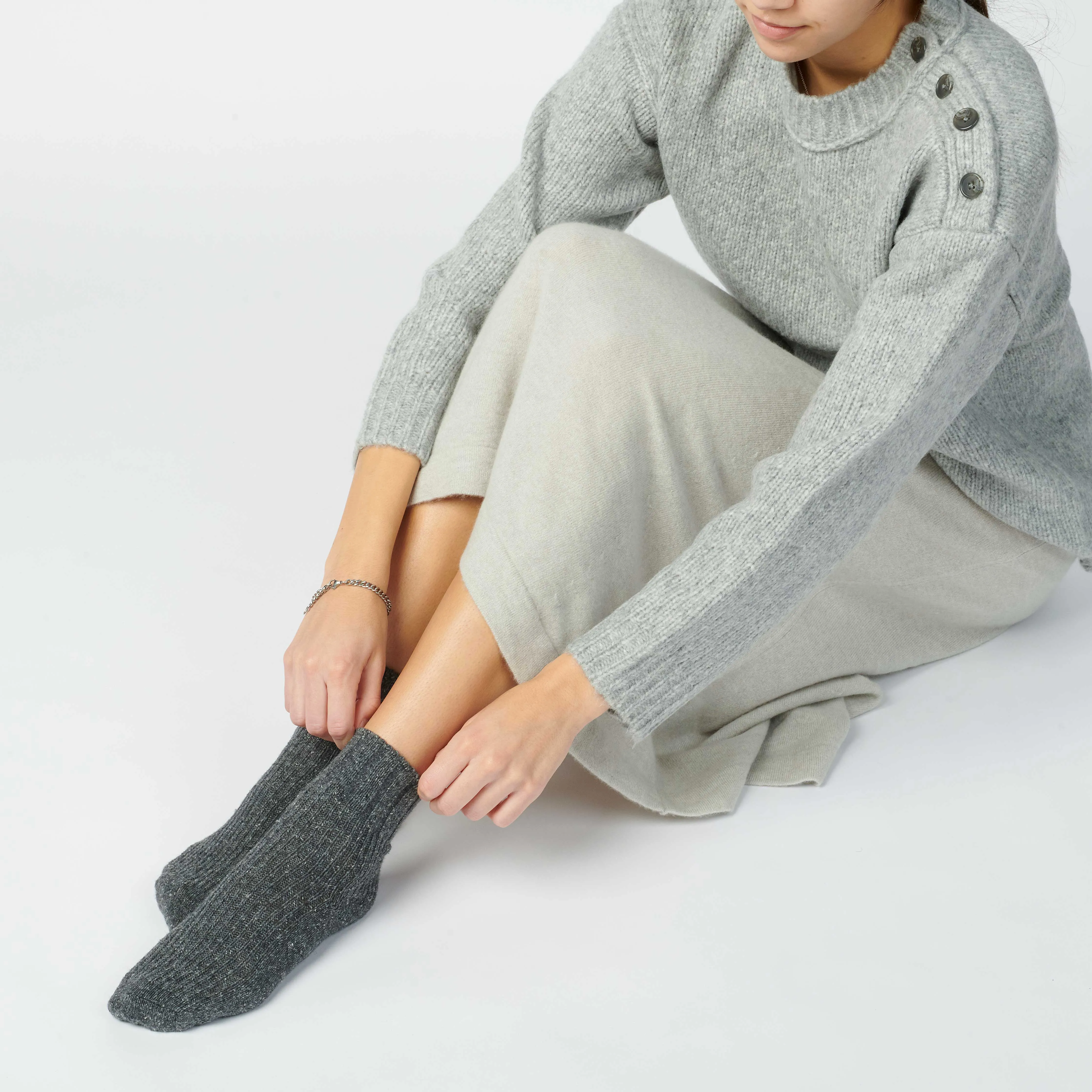 Dark Grey Wool Jumper Socks