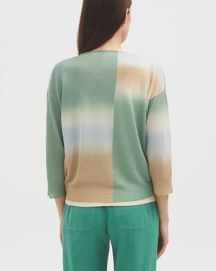 Fake Tie Dye Sweater in Green
