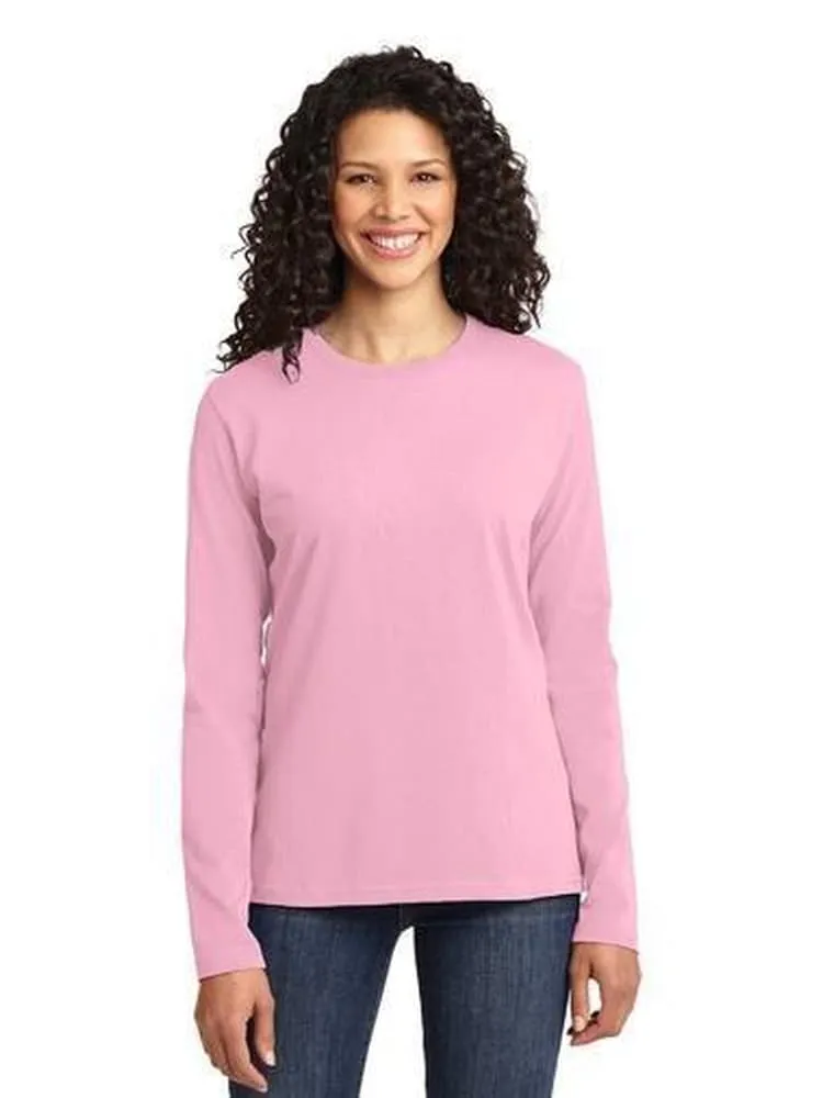 Flexibilitee Women's Crew Neck Long Sleeve Tee | Baby Pink