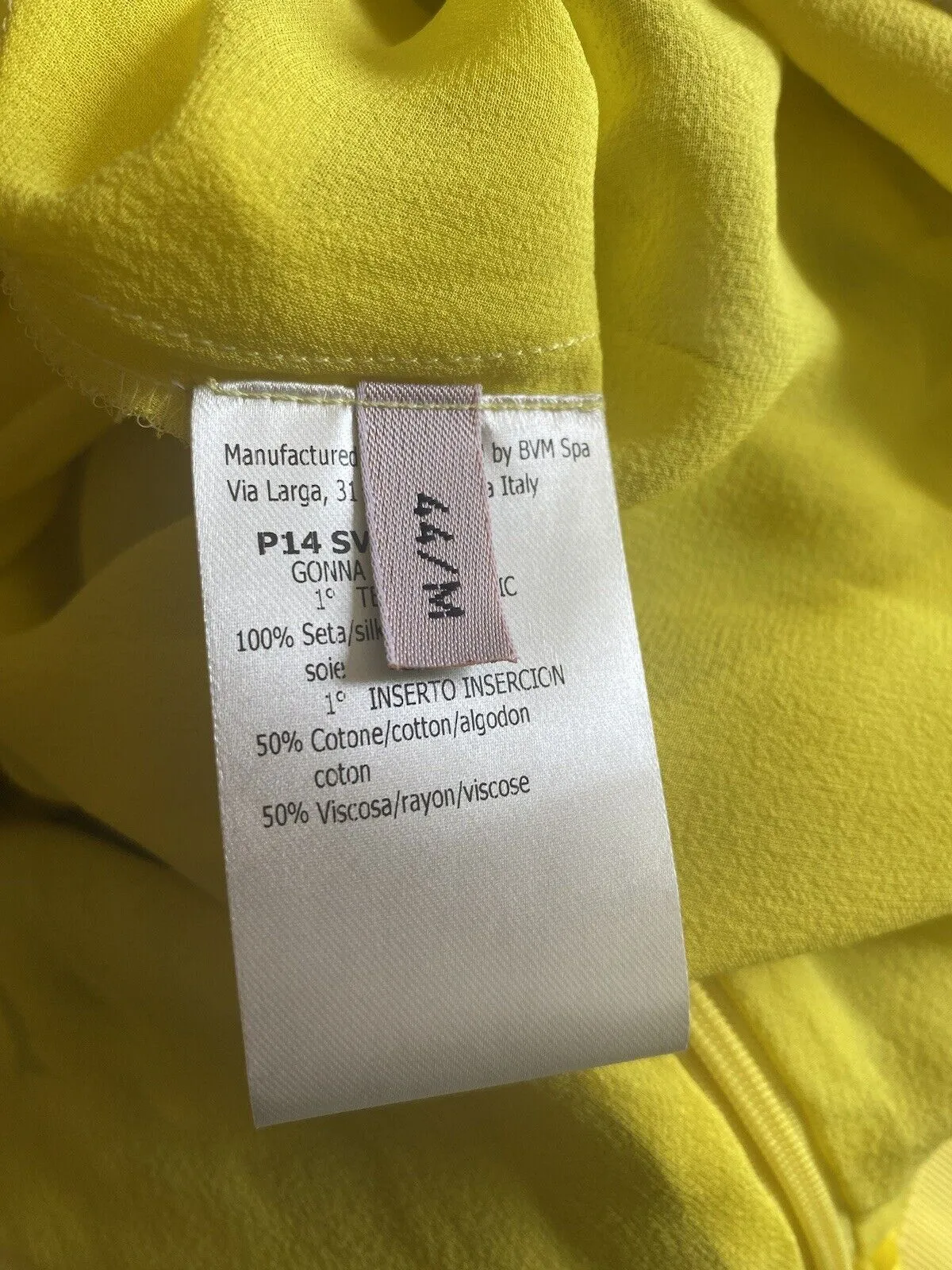 Gambattista Valli yellow floral print midi 100% silk skirt size UK10/US6