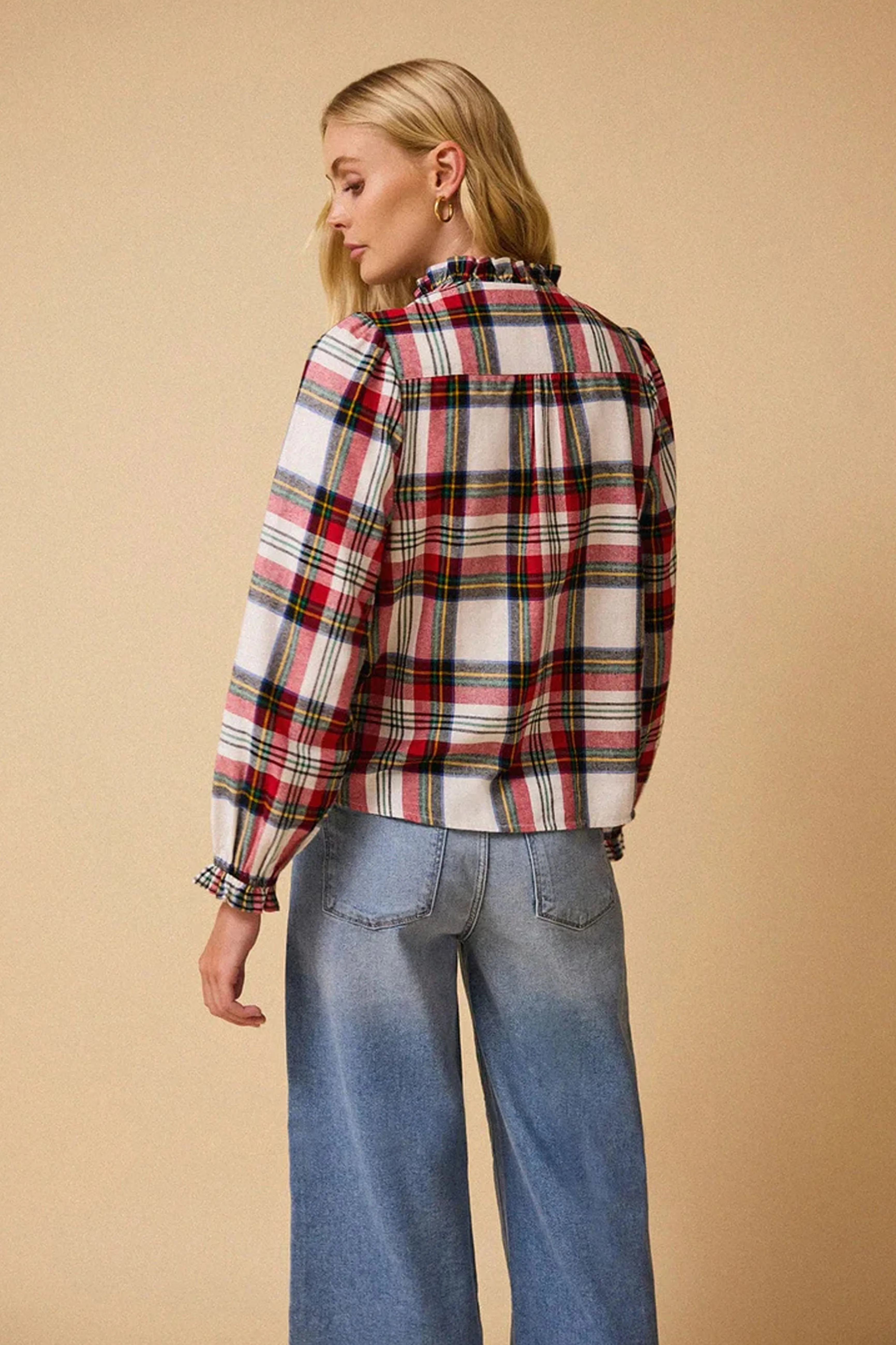Iris Imani Red Tartan Blouse