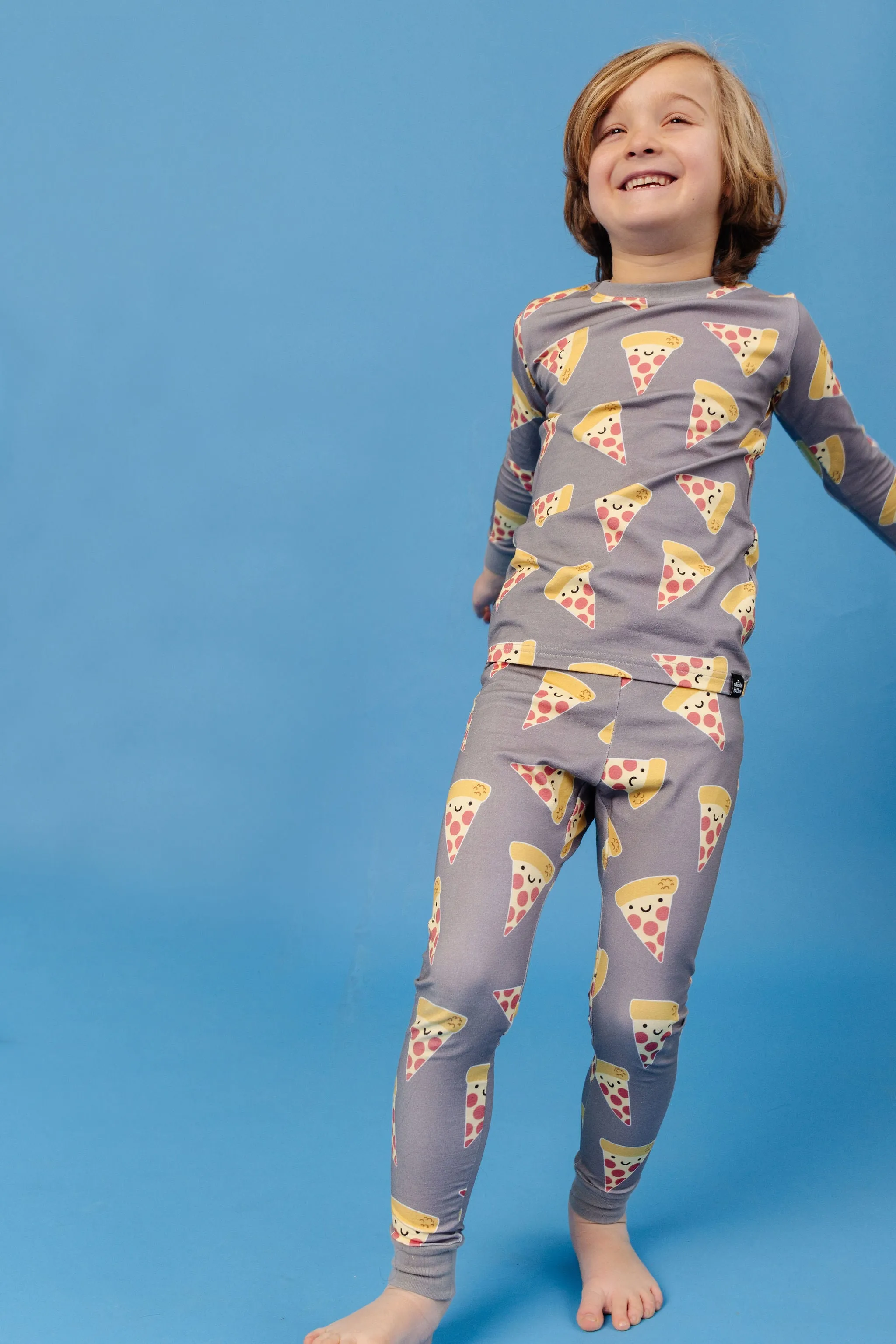 Kawaii Pizza Pyjama Set - Grey