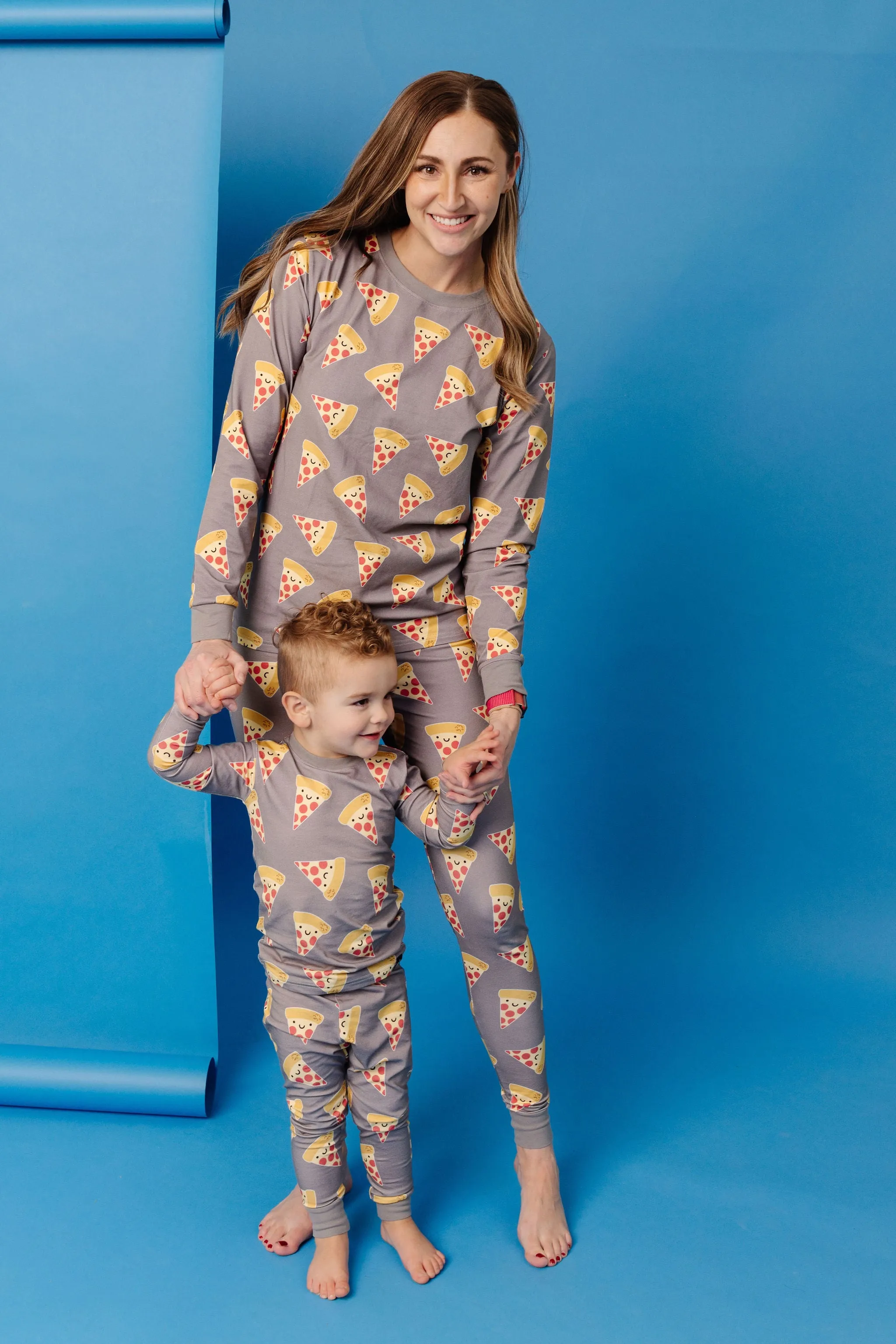 Kawaii Pizza Pyjama Set - Grey