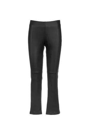 Leather Kick Flare Pant - Black