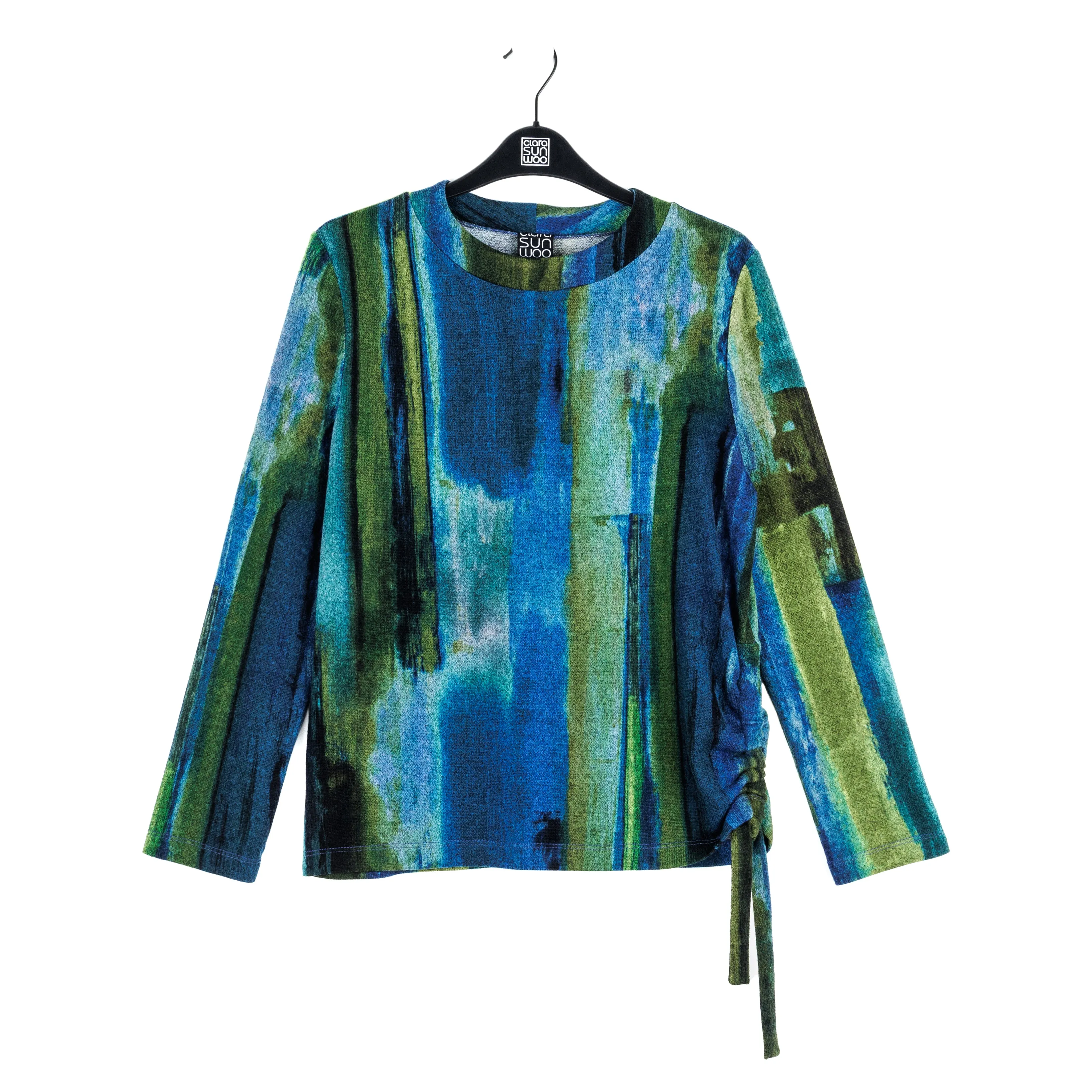 Lightweight Cozy - Side Pull-Tie Sweater Top - Paint Stroke - Limited Sizes! XS-MED