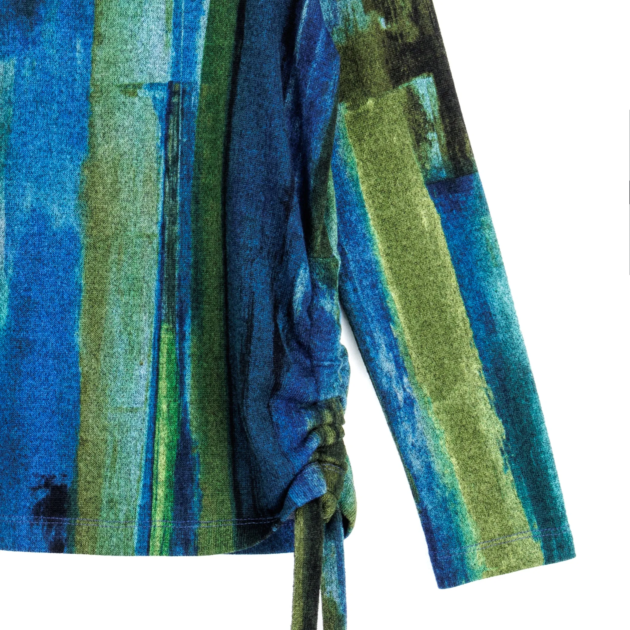 Lightweight Cozy - Side Pull-Tie Sweater Top - Paint Stroke - Limited Sizes! XS-MED