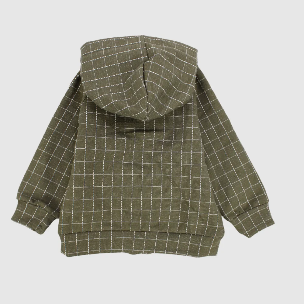 Long-Sleeved Checkered Jacket
