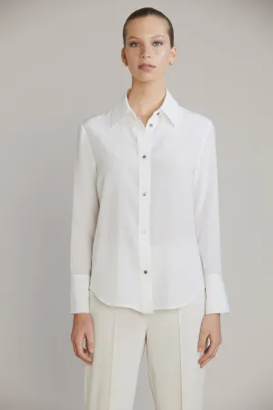 Mia Silk Shirt - Pearl