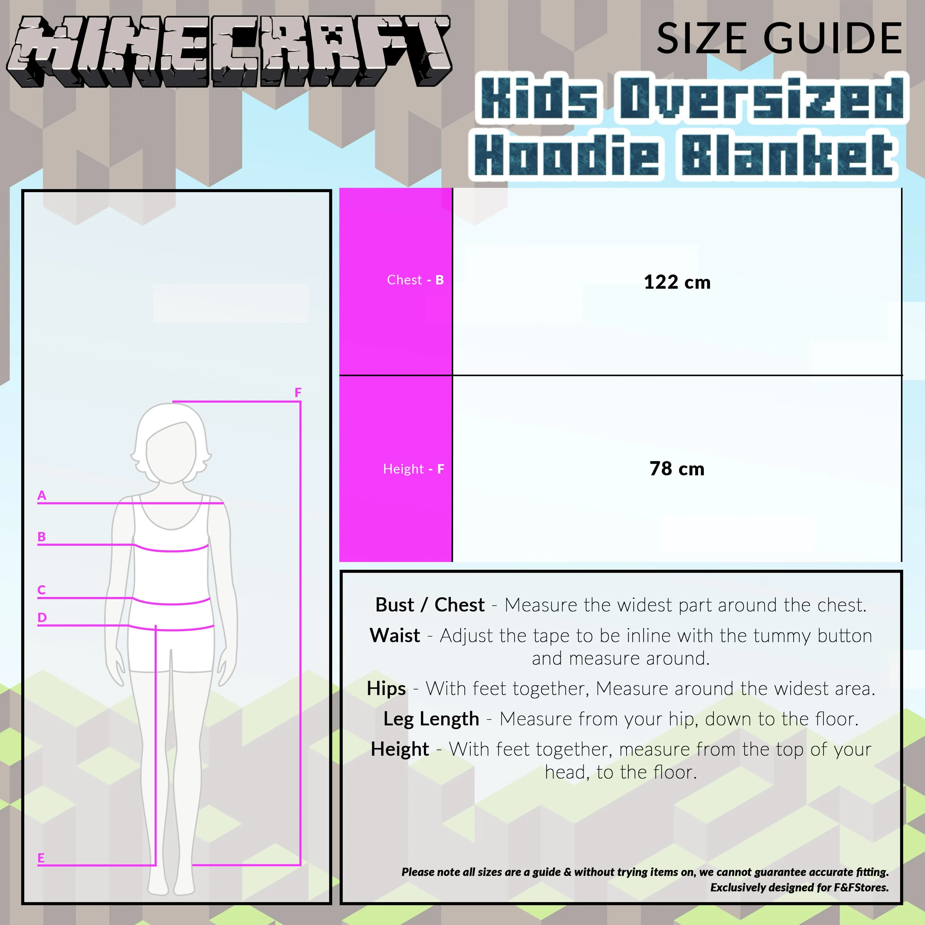 Minecraft Hoodie for Girls, Fleece Oversized Hoodie Blanket, Minecraft gifts Pink