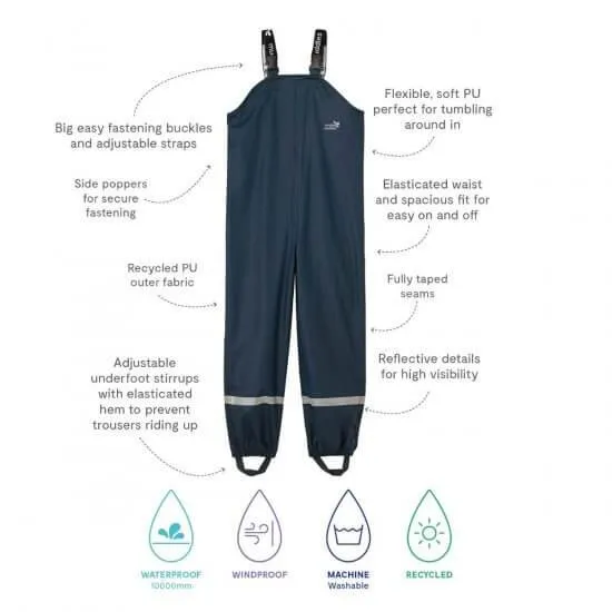 Navy Bib and Brace Trousers (Unlined)
