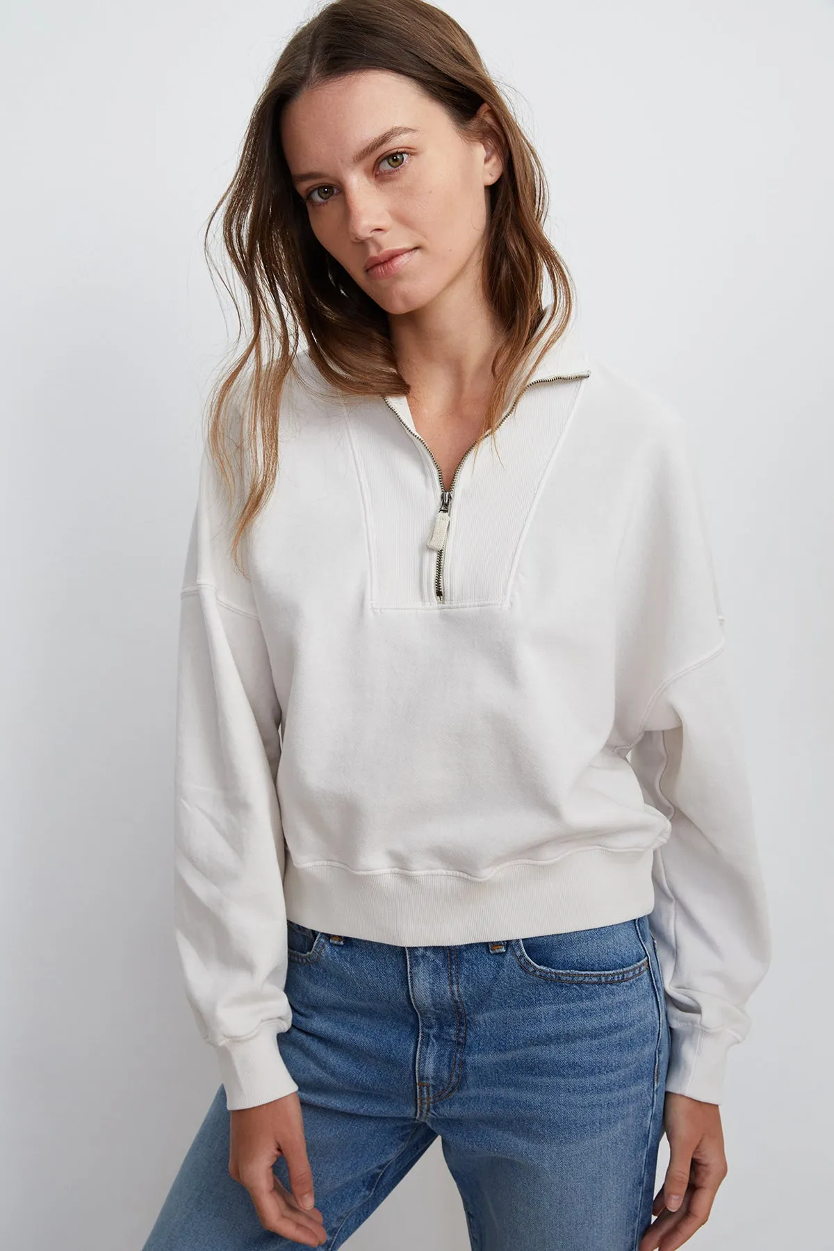 NILLY MOCK NECK ZIP SWEATSHIRT
