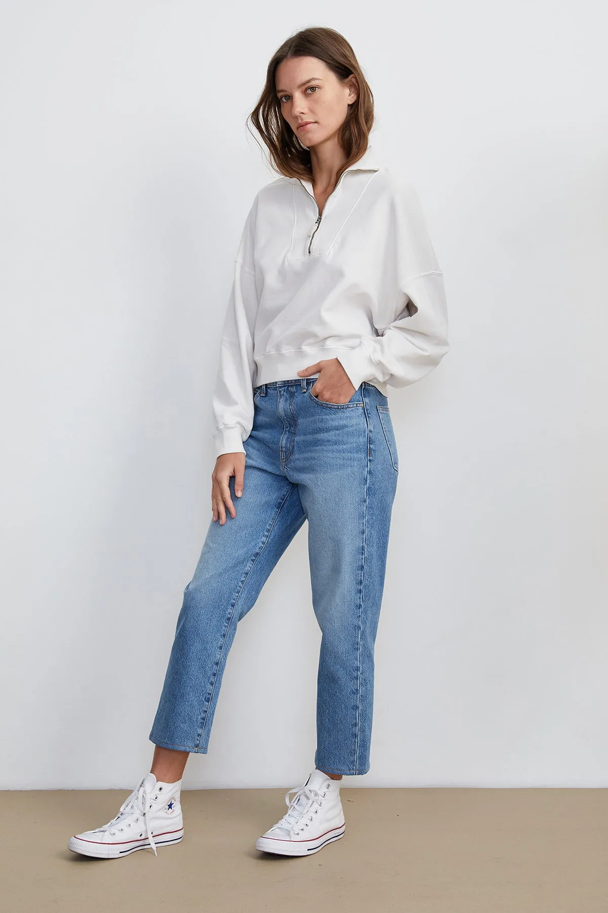 NILLY MOCK NECK ZIP SWEATSHIRT