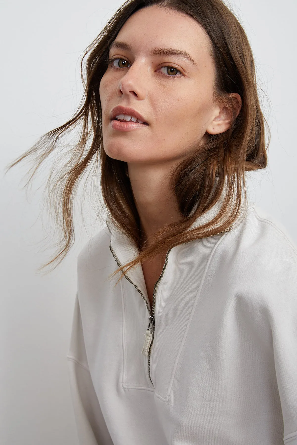 NILLY MOCK NECK ZIP SWEATSHIRT