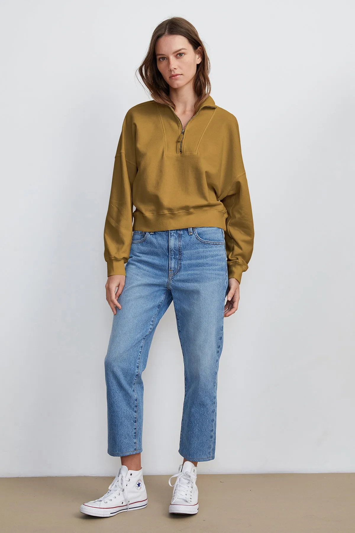 NILLY MOCK NECK ZIP SWEATSHIRT