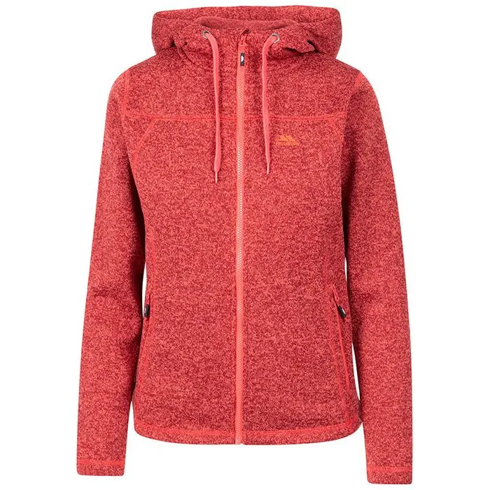 Odelia Womens Full Zip Fleece Hoodie in Dark Cherry