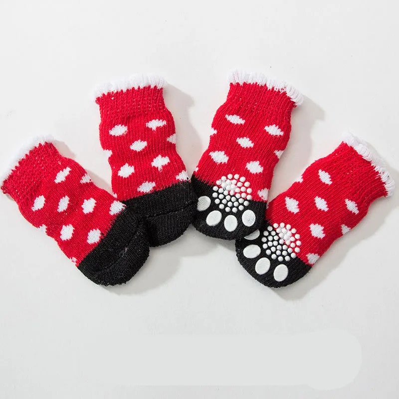 Pet Knit Skid Warm Love Cotton Socks