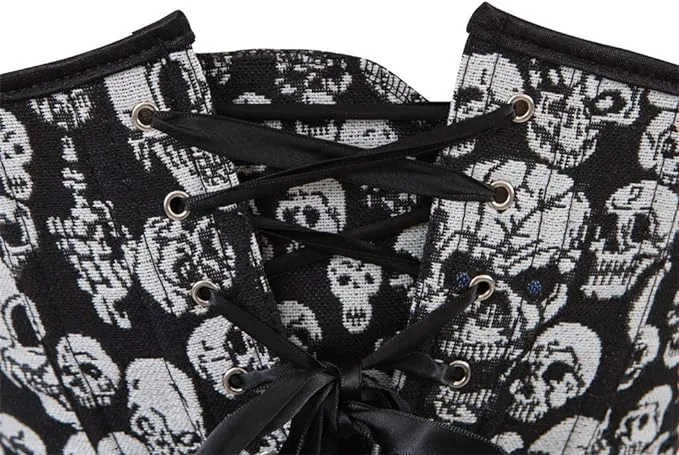 Plus Size Underbust Retro Skull Steampunk Corsets for Women