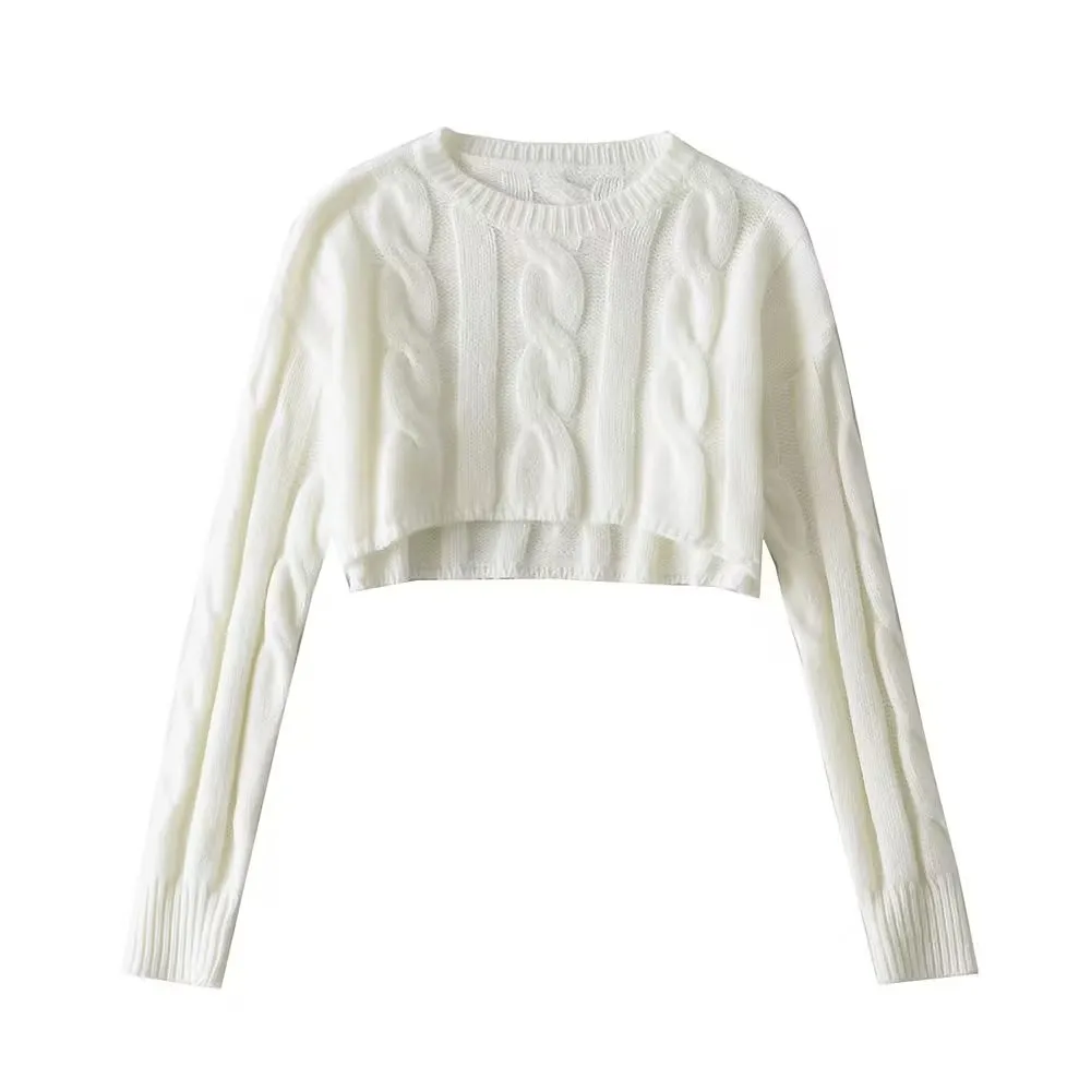 Preppy Loose Cropped Women's Pullover Sweater