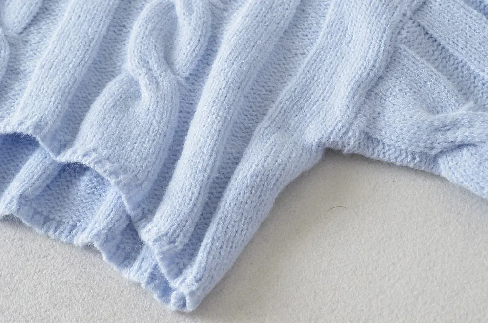 Preppy Loose Cropped Women's Pullover Sweater