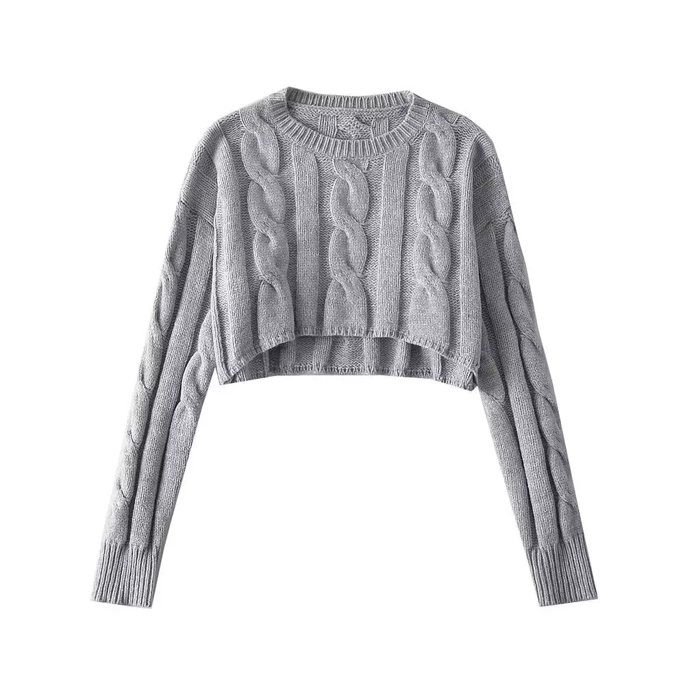 Preppy Loose Cropped Women's Pullover Sweater