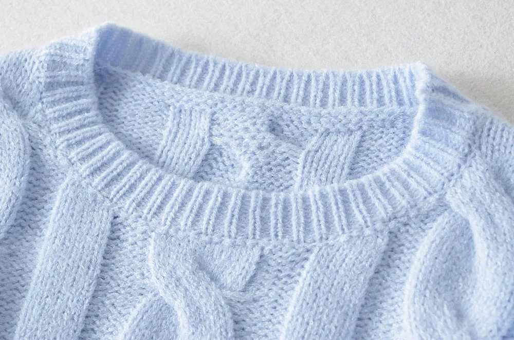 Preppy Loose Cropped Women's Pullover Sweater