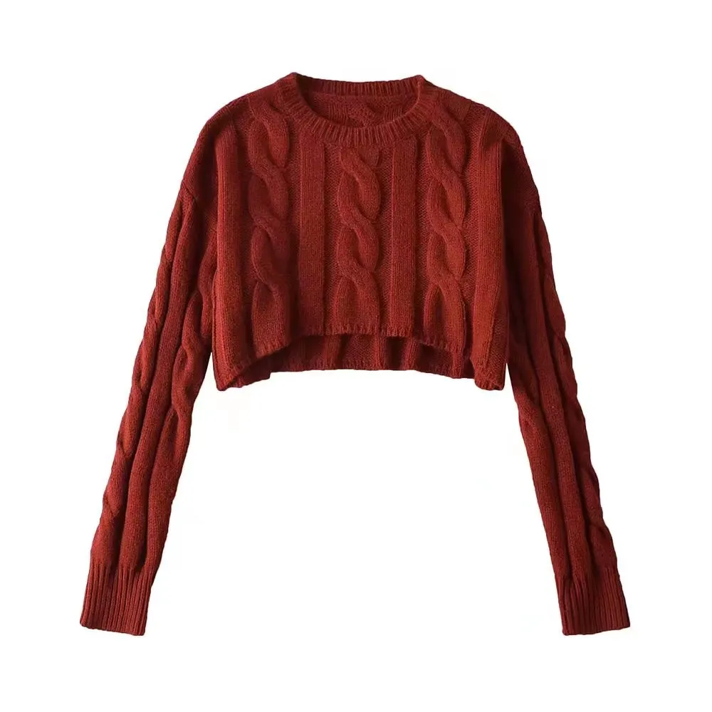 Preppy Loose Cropped Women's Pullover Sweater