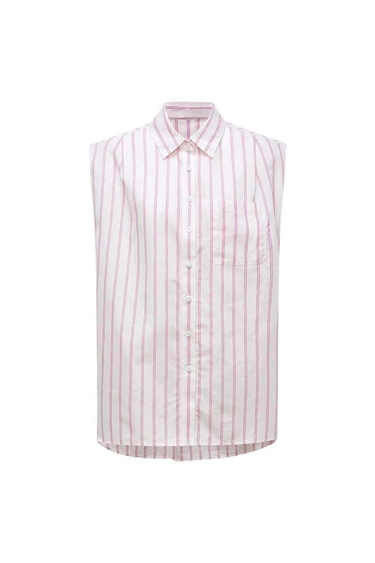 Relaxed Cotton Linen Stripe Shirt