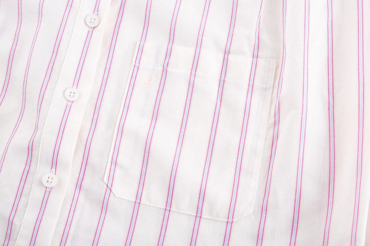 Relaxed Cotton Linen Stripe Shirt